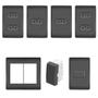Imagem de 45un Tomadas Interruptores Com Placa 4x2 4x4 Habitat Black FAME K36