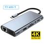 Imagem de 4K USB C 3.0 HUB 11 Em 1 Tipo C Para Adaptador HDMI PD 87W Dock Para MacBook pro Air