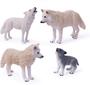 Imagem de 4pcs Wolf Toy Figurines Set Wolf Animal Figures White Wolf Family Cake Topper Topper Toy Gift for Kids (4pcs White Wolf Family)