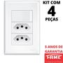 4un Interruptor Paralelo Three Way 16A e Tomada Dupla Padrão 2P+T 20A Com Placa Evidence FAME Imagem de 4un Interruptor Paralelo Three Way 16A e Tomada Dupla Padrão 2P+T 20A Com Placa Evidence FAME