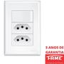 Imagem de 4un Interruptor Simples 16A e Tomada Dupla Padrão 2P+T 20A Com Placa Evidence FAME