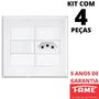 Imagem de 4un Interruptor Simples 16A e Tomada Padrão 2P+T 20A Com Placa Evidence FAME