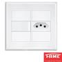 Imagem de 4un Interruptor Simples 16A e Tomada Padrão 2P+T 20A Com Placa Evidence FAME