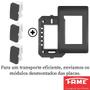 Imagem de 4un Interruptor Simples 3 Teclas 10A Com Placa 4x2 Habitat Black FAME
