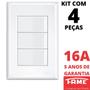 Imagem de 4un Interruptor Simples 3 Teclas 16A Com Placa 4x2 Evidence FAME