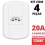 Imagem de 4un Tomada Padrão 2P+T 20A Com Placa Blanc Mais FAME