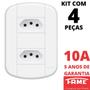 Imagem de 4un Tomada Padrão Dupla 2P+T 10A Com Placa Blanc Mais FAME