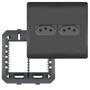 Imagem de 4un Tomada Padrão Dupla 2P+T 20A 4X4 Com Placa Habitat Black FAME