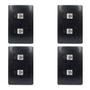 Imagem de 4un Tomada Rede RJ45 CAT 6E 8 Vias Dupla Com Placa Habitat Black FAME