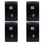 Imagem de 4un Tomada VD RJ11 4 Vias RJ45 CAT 6E 8 Vias Com Placa Habitat Black FAME