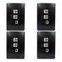 Imagem de 4un Tomada VD RJ11 4 Vias RJ45 CAT 6E 8 Vias Dupla Com Placa Habitat Black FAME