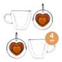 Imagem de 4un xicara café formato coração c/ parede dupla home style