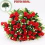 Imagem de 4X Buquê Rosas Artificial C/36 Flores Arranjo Enfeite Grande