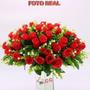 Imagem de 4X Buquê Rosas Artificial C/36 Flores Arranjo Enfeite Grande