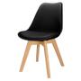 Imagem de 4x Cadeira Charles Eames Leda Design Wood Estofada Base Madeira