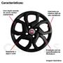 Imagem de 4X Calota Fiat Mobi Argo Idea Aro 14 Preto Com Emblema 291Cb