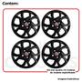 Imagem de 4X Calota Fiat Mobi Argo Idea Aro 14 Preto Com Emblema 291Cb
