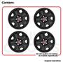 Imagem de 4X Calota Fiat Toro 2021 Aro 16 Preto Fosco 300Cp