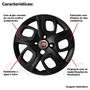 Imagem de 4X Calota Fiat Uno Palio Mobi Aro 14 Preto Com Emblema 223Cb