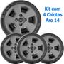 Imagem de 4X Calota Ford Fiesta Ka Escort Aro 14 Grafite Emblema 177Cb