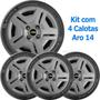Imagem de 4X Calota Gm Onix Prisma Aro 14 Grafite Emb 194Cb