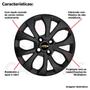 Imagem de 4X Calota Onix Prisma 2012 A 2016 Aro 15 Preto 375Cp