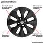 Imagem de 4X Calota Vw Gol Voyage 12 A 20 Aro 14 Preto Emblema 112Cb