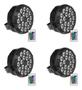 Imagem de 4x Mini Refletor 18 Leds Rgb 3w Luminos Strobo Profissional