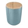 Imagem de 4x Porta Algodão Cotonete OU Ceramica Azul c/ Tampa Bambu