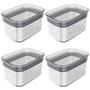 Imagem de 4X Pote Para Temperos Alimentos 650Ml Ou Block Hermético