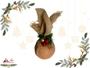 Imagem de 5 Bolas Decorada com Juta com Ouro de 8 cm - Decoração de Árvore.