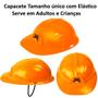 Imagem de 5 Capacetes Construtor Infantil com Elástico Laranja para Sacola Surpresa Aniversário