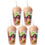 Imagem de 5 Copos para Suco e Refrigerante 500ml com Canudo da Moana