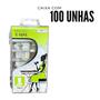 Imagem de 5 Kit Com 100 Unhas Postiças Nails Quadrada Natural Estojo