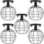 Imagem de 5 Lustres Teto Plafon Industrial Aramado Globo Retrô Luminária Sobrepor Vintage Agp Ilumini