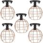Imagem de 5 Lustres Teto Plafon Industrial Aramado Globo Retrô Luminária Sobrepor Vintage Agp Ilumini