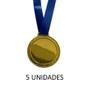 Imagem de 5 Medalhas Honra Ao Mérito 6Cm Ouro Prata Bronze Centro Liso