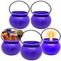 Imagem de 5 Mini Caldeirão Dia das Bruxas Roxo Doces Vela Halloween Decoração de Mesa