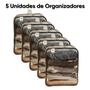 Imagem de 5 Organizadores de Guarda Roupa Tênis Roupas Camisetas Calças Jaquetas PVC Resistentes Impermével C/ zíper Alça 