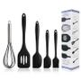 Imagem de 5 pcs antiaderente silicone creme espátula jar concha resistente ao calor colher de cozinha bolo de turner utensílios de