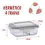 Imagem de 5 Pote Retangular 1040ML c/ Divisória e Tampa Marmita Lancheira