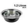 Imagem de 5 Tigela Inox Redonda 1.2 Litros Bolw Saladas Massas Black