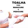 Imagem de  5 Toalhas Lavabo Manicure e Pedicure com Barra para Bordar 26 x 43 cm - Toalha Portatil
