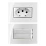 Imagem de 5 Tomada 3 Pinos 10a + 2 Tomada 20a + 2 Interruptor Duplo Paralelo Embutir Movel Branco