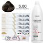 Imagem de 5 Un Coloração 5.00 Castanho Claro Plus + Oxi 20 1l  Itallian Color
