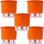 Imagem de 5 Vaso Raiz Autoirrigavel 16x14 Laranja Área Interna Externa