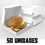 Imagem de 50 Caixas Caixinhas Para Hamburguer Embalagem Delivery 7cm (A) x 12cm (L) x 11cm (C)