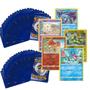 Imagem de 50 cartinhas pokemon + 5 cartas foil brilhante garantidas