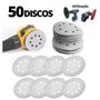 Imagem de 50 Discos De Lixa tiras autocolantes Pluma Branco 5p 125mm 8 Furos