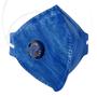 Imagem de 50 Máscaras Descartáveis com Respirador KN910 PFF2 Azul com Clip Nasal